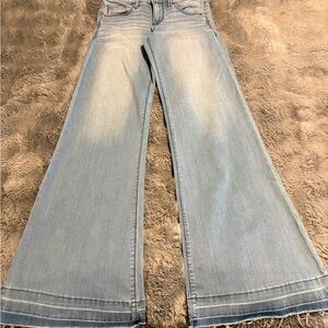 Express Mid-Rise Wide Leg Flare Jeans